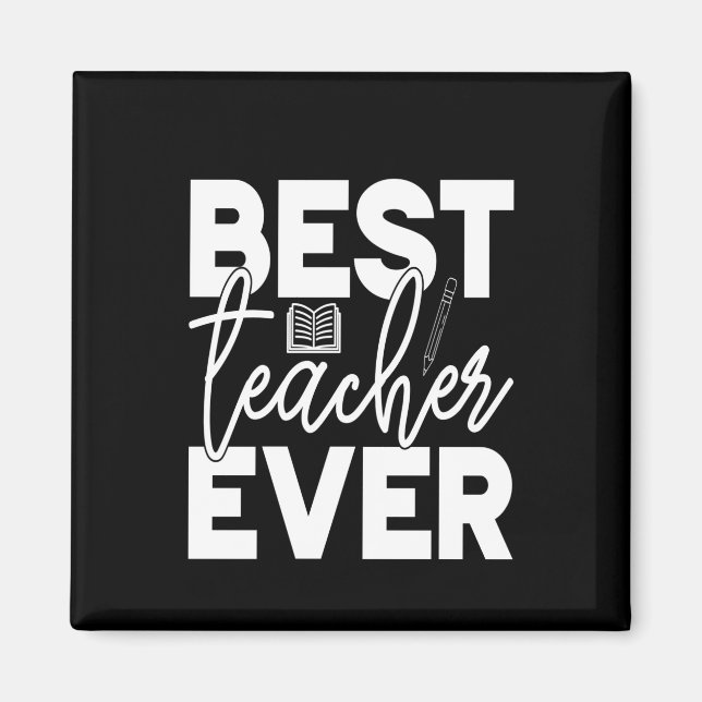 Aimant Professeur Cadeaux | Meilleur enseignant jamais (Devant)