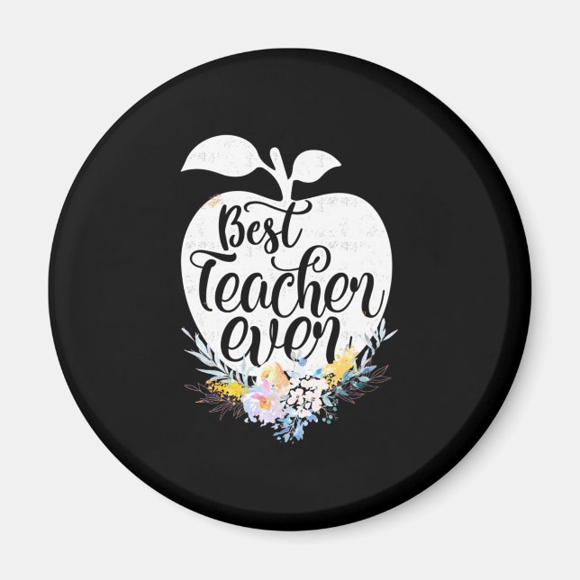 Aimant Professeur Cadeaux | Meilleure fleur enseignante (Devant)