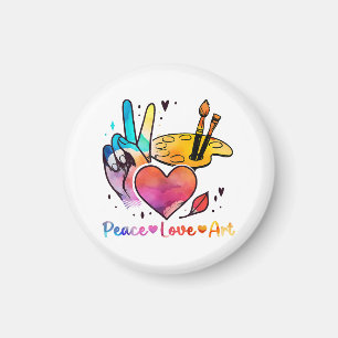 Aimant Professeur D'Art Peace Love Art Pour Artistes Et P