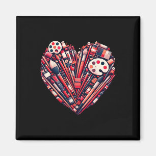 Aimant Professeur d'art Saint-Valentin Cœur Saint-Valenti