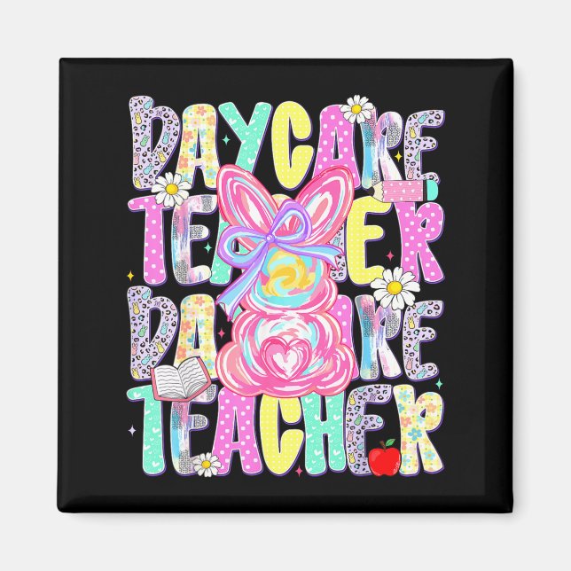 Aimant Professeur de garderie de Pâques Chemise de printe (Devant)