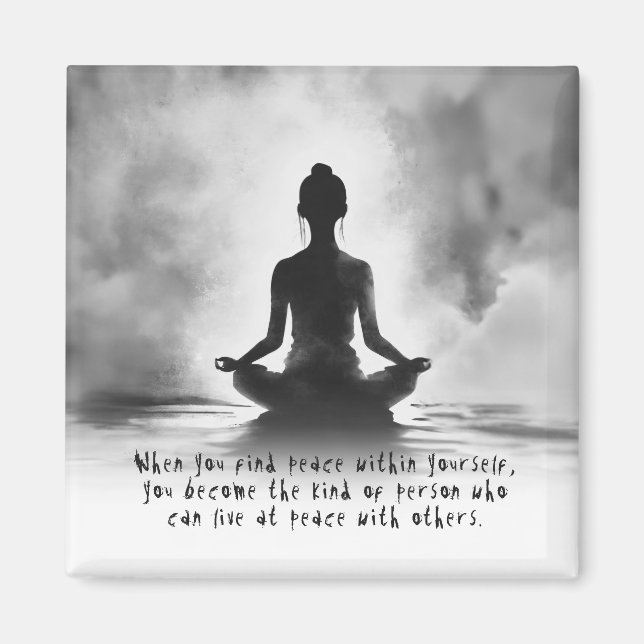 Aimant Professeur de méditation de yoga Pose du lotus Pei (Devant)