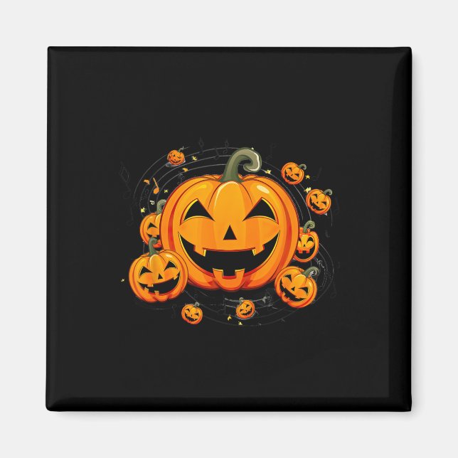 Aimant Professeur de musique Halloween Citrouille d'autom (Devant)