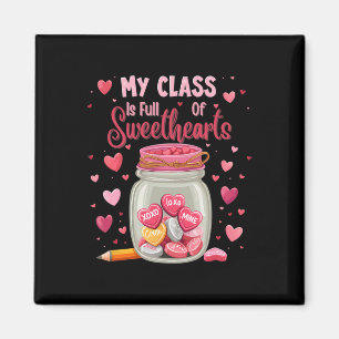 Aimant Professeur de pot à bonbons de la Saint-Valentin 