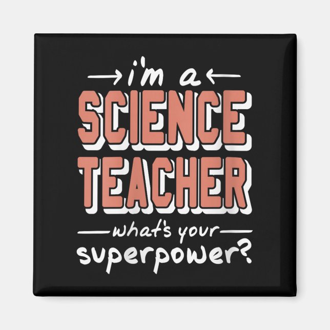 Aimant Professeur de sciences femmes Superwer Funky Nerd  (Devant)
