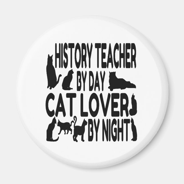 Aimant Professeur d'histoire Amoureux des chats (Devant)
