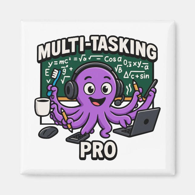 Aimant Professeur en salle de classe Octopus multitâche (Devant)
