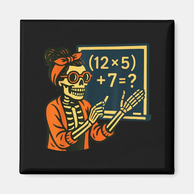 Aimant Professeur Halloween Six Sept Mème 6 7 Squelette S (Devant)