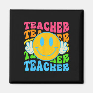 Aimant Professeur Rétro Visage Souriant Heureux - École É