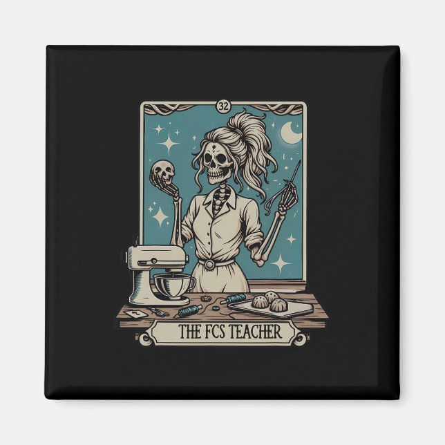 Aimant Professeur Skeleton Halloween Famille Et Consommat (Devant)