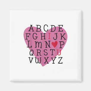 Aimant Professeur Valentine I Love U Alphabet I Love You