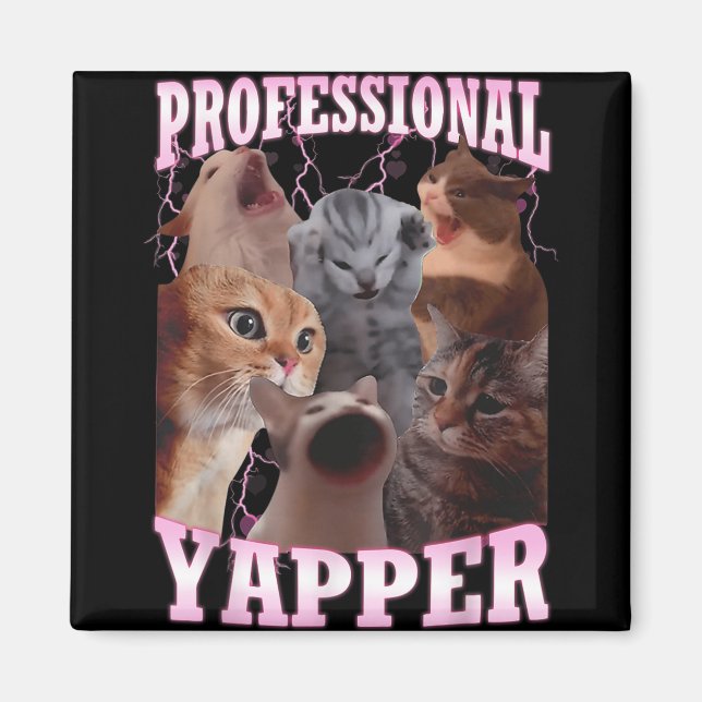 Aimant Professional Yapper Chat Mème Drôle Odly Spécifiqu (Devant)
