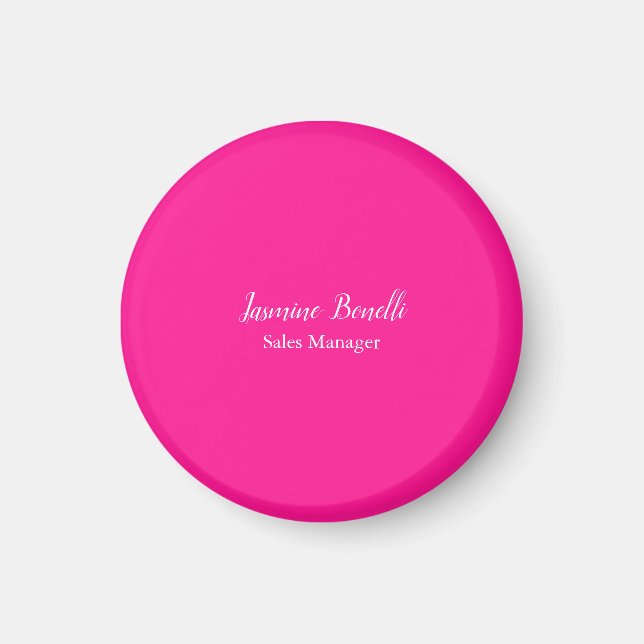 Aimant Professionnel minimaliste moderne rose profond (Devant)