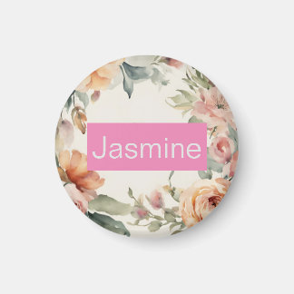 Aimant Professionnel minimaliste Rose Nom Floral