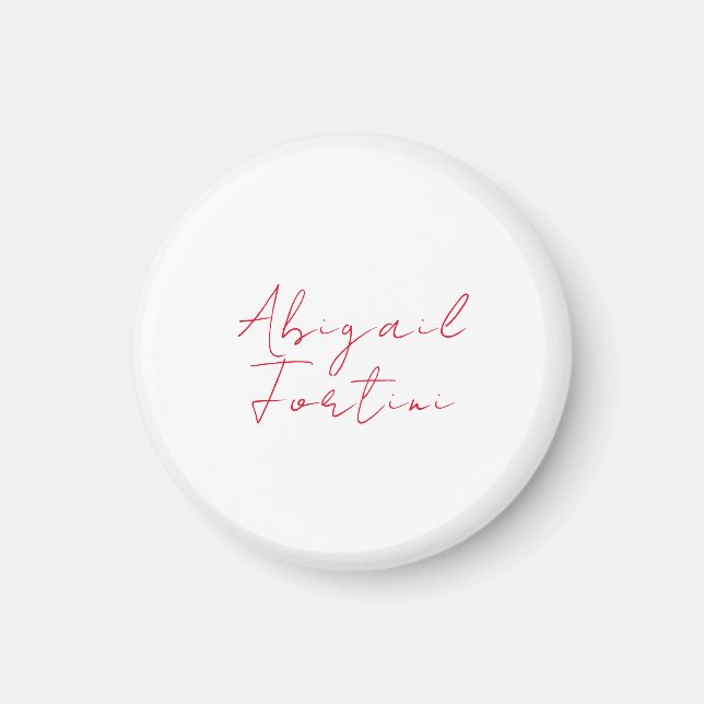 Aimant Professionnel minimaliste rouge blanc moderne (Devant)