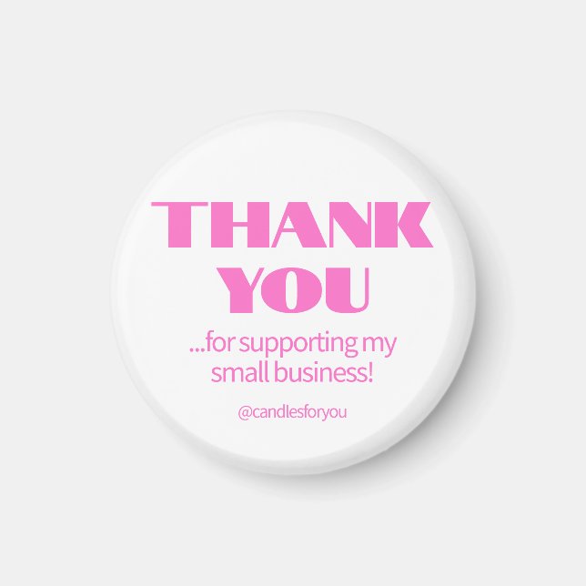 Aimant Professionnel Simple Moderne Rose Néon Noir (Devant)