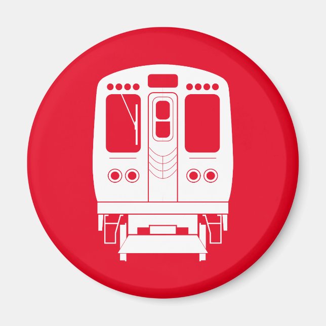 Aimant Profil de White Chicago "L" sur Red Arrière - plan (Devant)