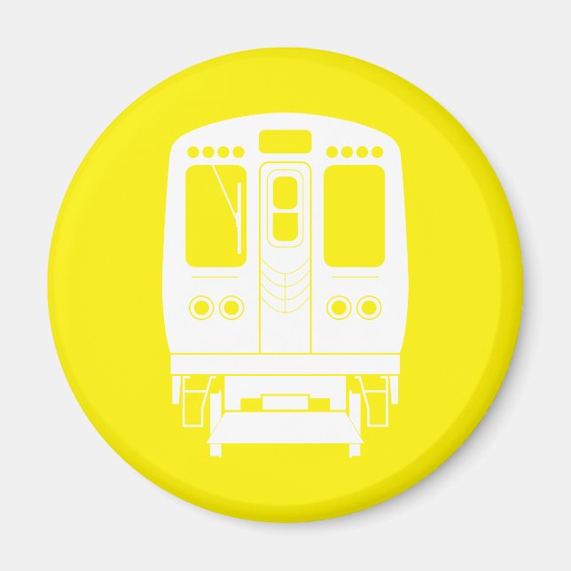 Aimant Profil de White Chicago "L" sur Yellow Arrière - p (Devant)
