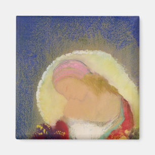 Aimant Profil d'une fille aux fleurs, vers 1900