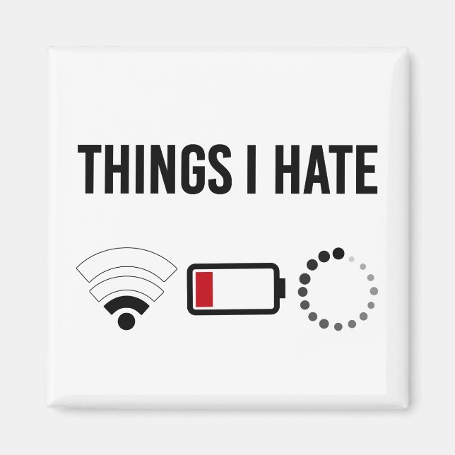 Aimant Programmer Chemise Thèmes Je déteste Programme Icô (Devant)