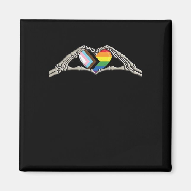 Aimant Progrès de la fierté cardiaque des mains osseuses (Devant)