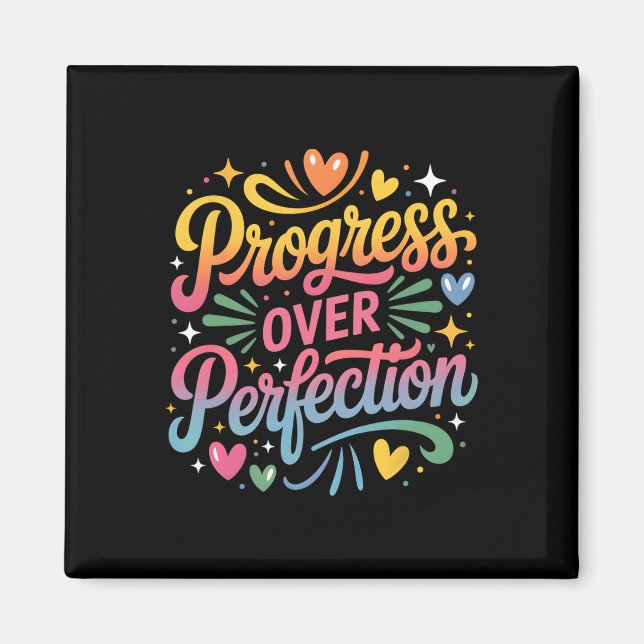 Aimant Progrès Plutôt que Perfection Retour à l'école Ens (Devant)