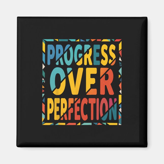 Aimant Progrès Plutôt que Perfection Retour à l'école Ens (Devant)