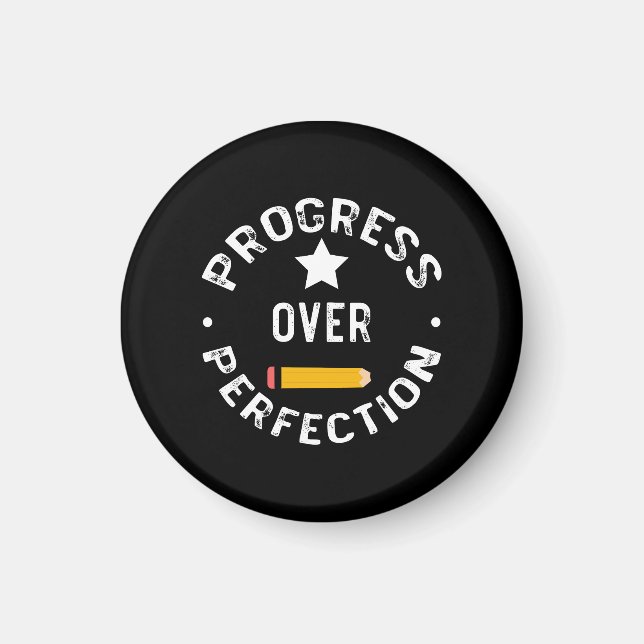 Aimant Progrès Plutôt que Perfection Retour à l'école Ens (Devant)