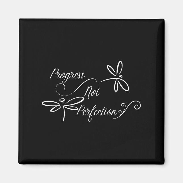 Aimant Progress Not Perfection Motivational Design  (Devant)