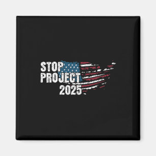 Aimant Projet 2025 contre Trump drapeau américain