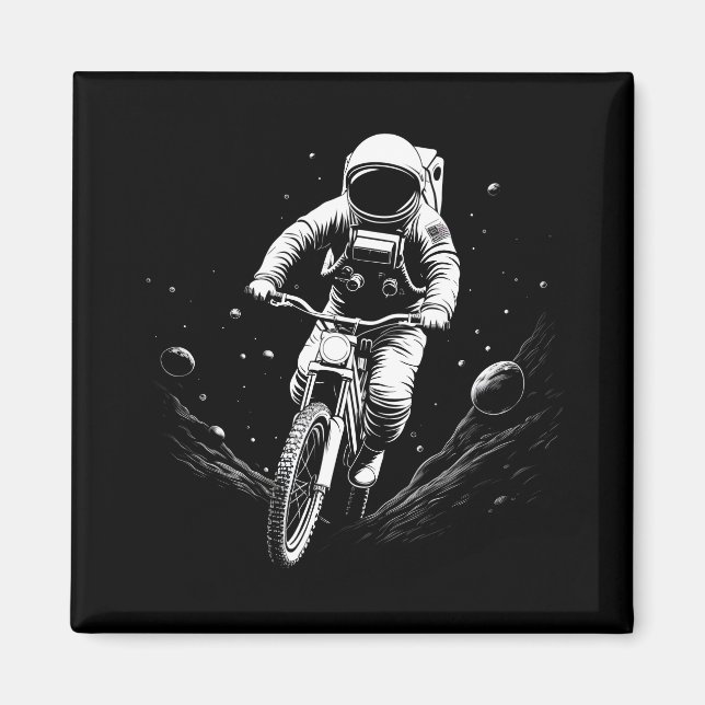 Aimant Promenade à vélo de l'astronaute cosmique Aventure (Devant)