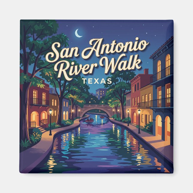 Aimant Promenade de la rivière San Antonio Texas (Devant)