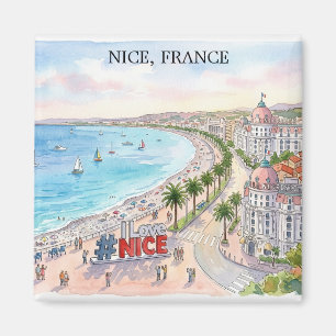 Aimant Promenade des Anglais France Art à l'aquarelle
