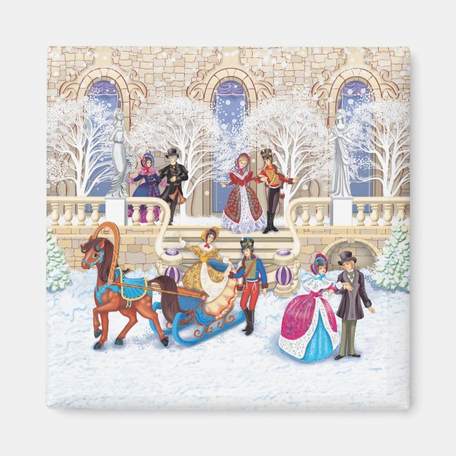 Aimant Promenade hivernale (Devant)