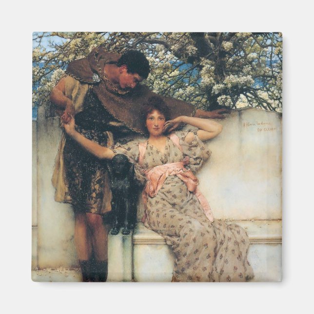 Aimant Promesse du printemps (par Lawrence Alma-Tadema) (Devant)