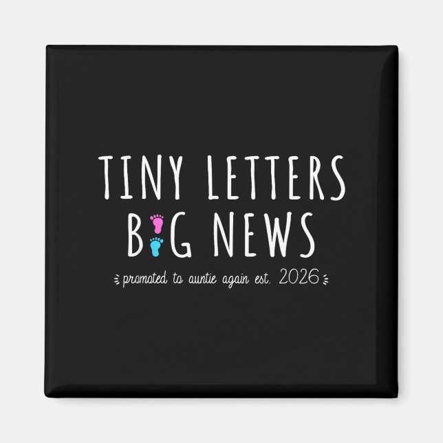 Aimant Promoted To Auntie Again 2026-2nd Baby Announcemen (Devant)