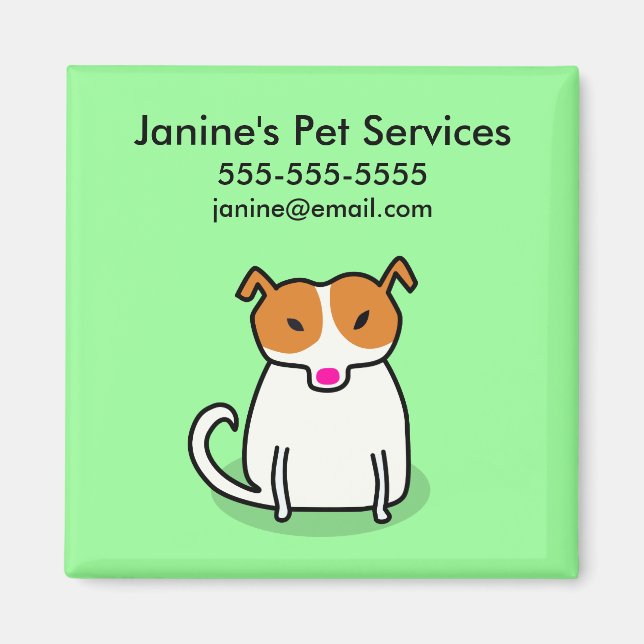 Aimant promotionnel des services pour animaux de c (Devant)