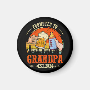Aimant Promu à Grandpa Est 2024 Fête des pères Rétro Nouv