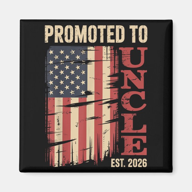 Aimant Promu À Oncle Est.2026 Nouveau Membre De Famille U (Devant)