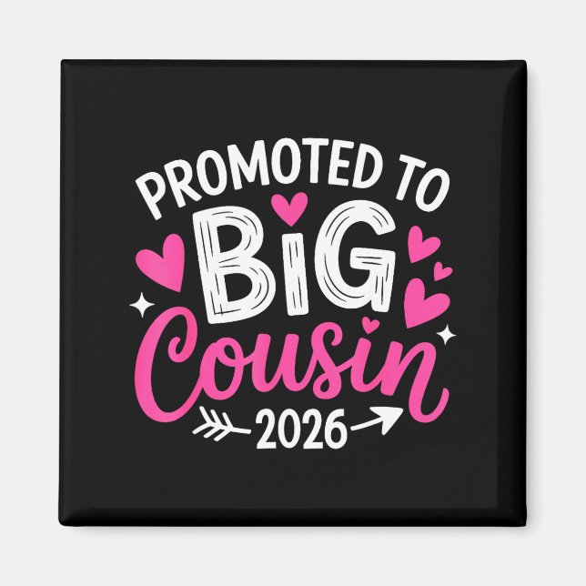 Aimant Promu grand cousin 2026 bébé cousin (Devant)