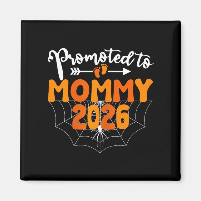 Aimant Promu Maman 2026 Halloween Annonce de Grossesse (Devant)
