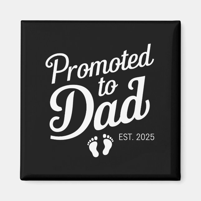 Aimant Promu Papa EST 2025 Drôle Futur Papa (Devant)
