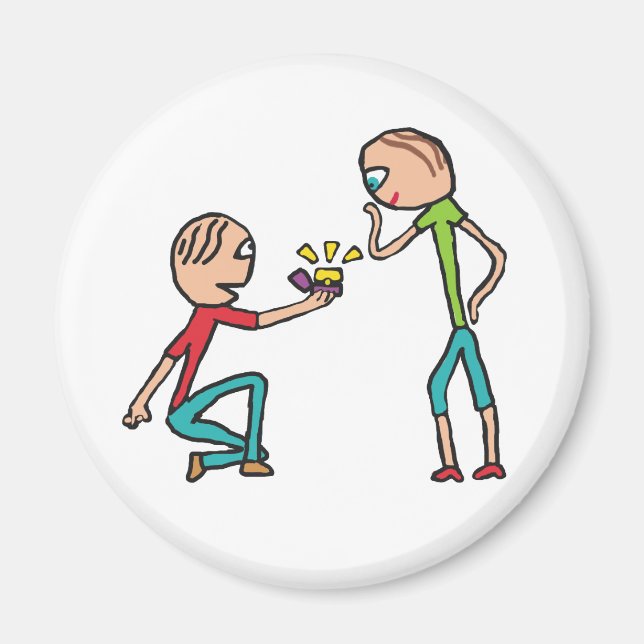 Aimant Proposition de mariage fiançailles (Devant)