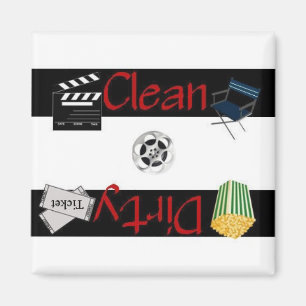Aimant propre ou sale de lave-vaisselle de films