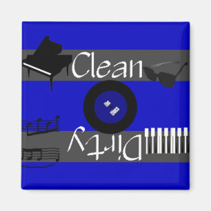 Aimant propre ou sale de lave-vaisselle de musique