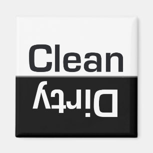 Aimant Propre-Sale de lave-vaisselle noir et blanc