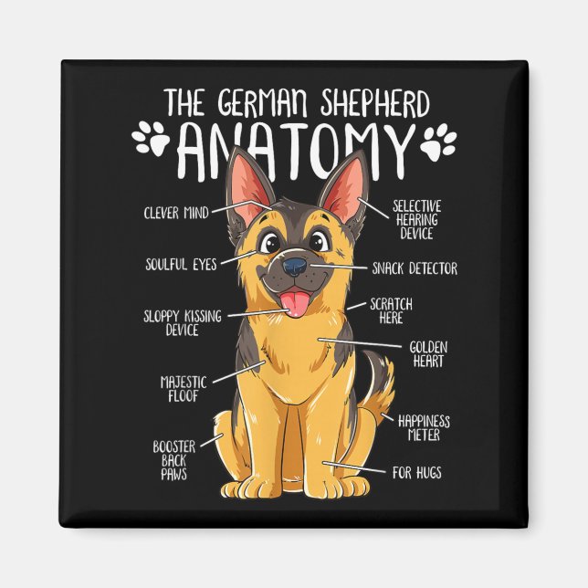 Aimant Propriétaire de chien d'anatomie drôle berger alle (Devant)