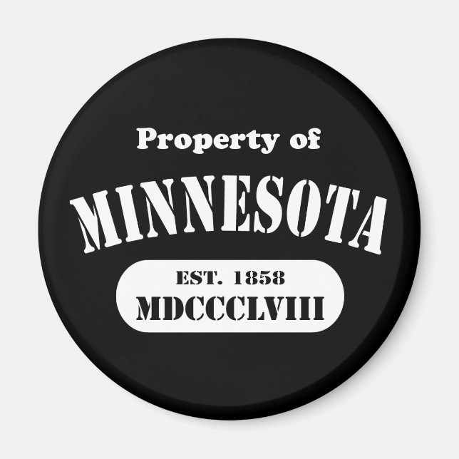 Aimant Propriété du Minnesota - n'importe quelle couleur! (Devant)