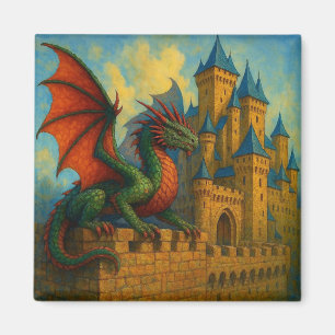 Aimant Protecteur de château de dragon médiéval