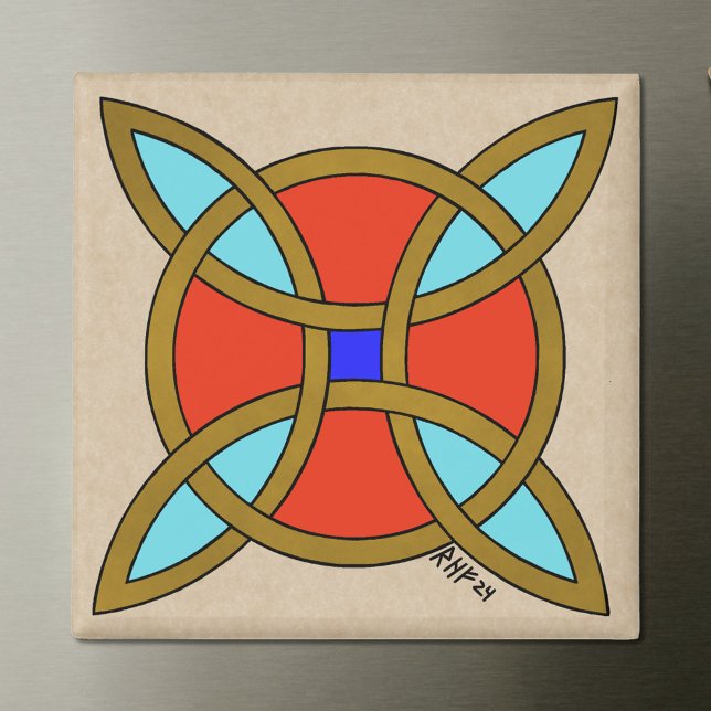 Aimant Protection nordique contre la sorcellerie ou le no (Nordic Protection from Witchcraft or Witch's Knot Magnet on Steel Fridge)